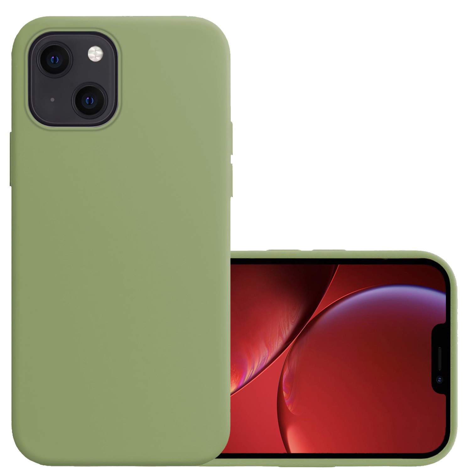 NoXx Hoes Geschikt voor iPhone 13 Hoesje Cover Siliconen Back Case Hoes - Groen