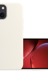 NoXx Hoes Geschikt voor iPhone 13 Hoesje Cover Siliconen Back Case Hoes - Wit