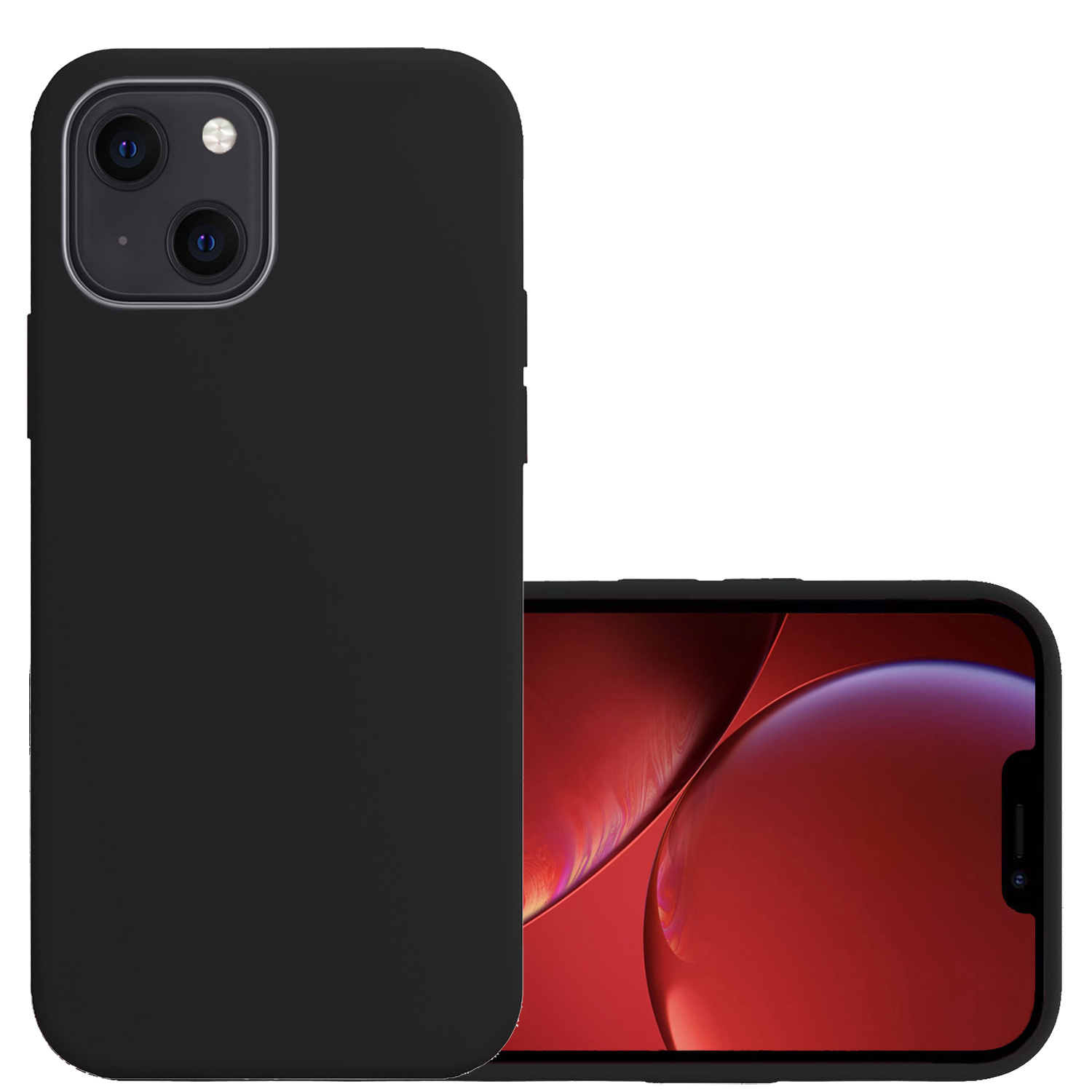 NoXx Hoes Geschikt voor iPhone 13 Hoesje Cover Siliconen Back Case Hoes - Zwart