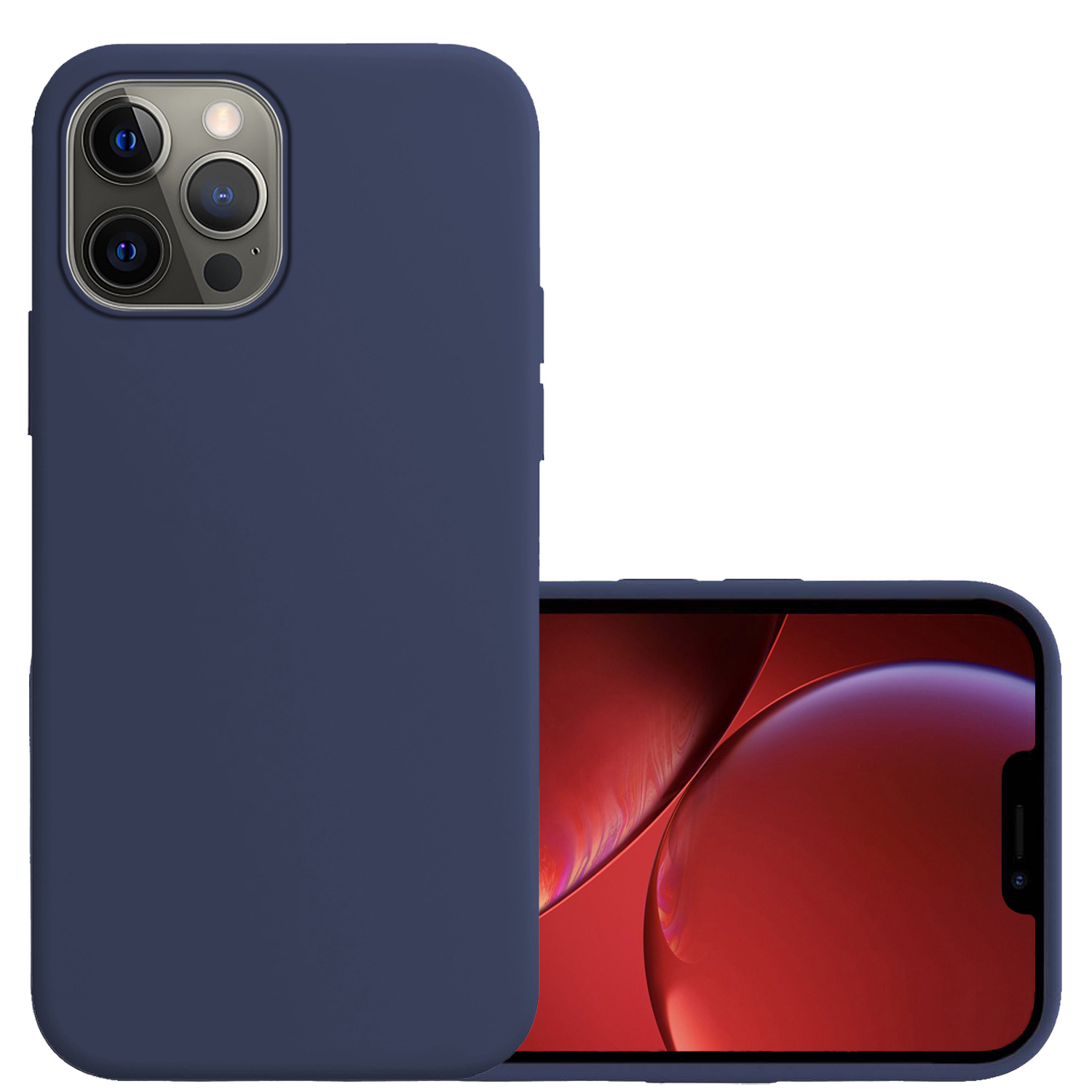 NoXx Hoes Geschikt voor iPhone 13 Pro Hoesje Cover Siliconen Back Case Hoes - Donkerblauw