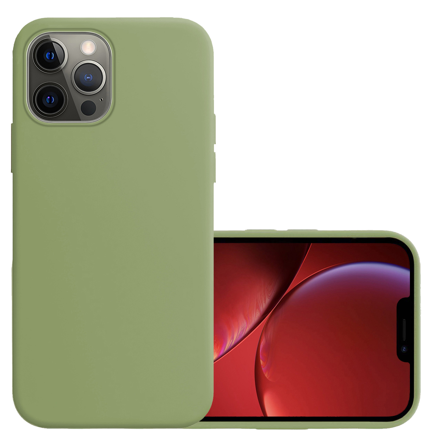 NoXx Hoes Geschikt voor iPhone 13 Pro Hoesje Cover Siliconen Back Case Hoes - Groen