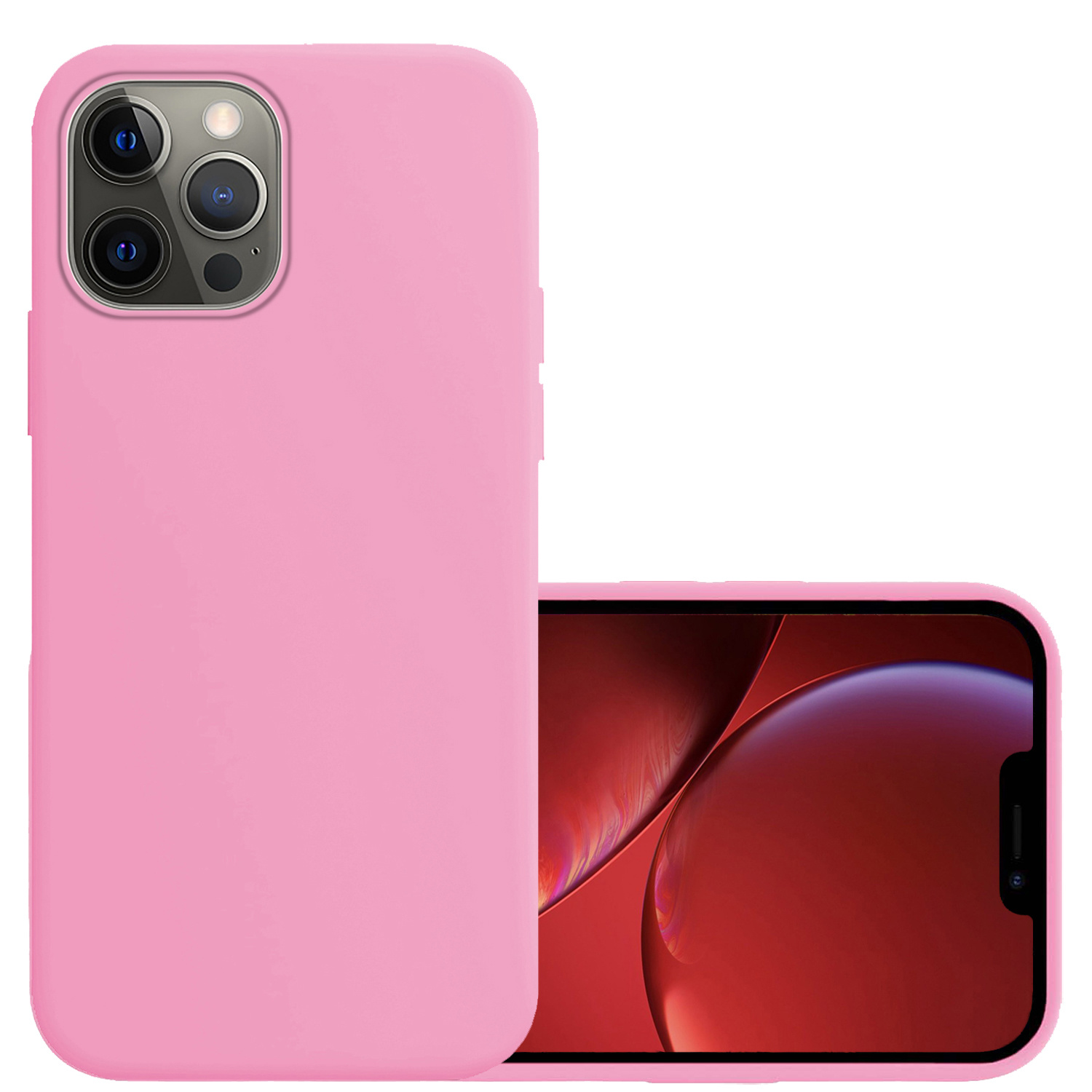NoXx Hoes Geschikt voor iPhone 13 Pro Hoesje Cover Siliconen Back Case Hoes - Lichtroze