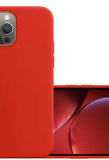 NoXx Hoes Geschikt voor iPhone 13 Pro Hoesje Cover Siliconen Back Case Hoes - Rood