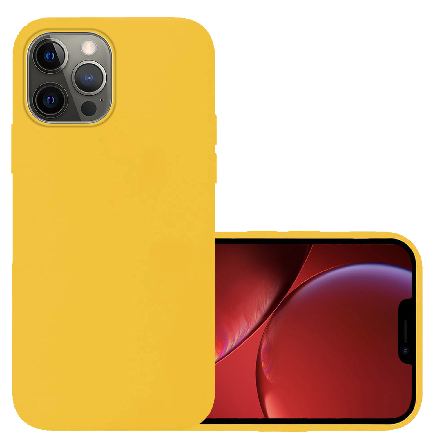 NoXx Hoes Geschikt voor iPhone 13 Pro Max Hoesje Cover Siliconen Back Case Hoes - Geel