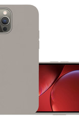 NoXx Hoes Geschikt voor iPhone 13 Pro Max Hoesje Cover Siliconen Back Case Hoes - Grijs