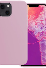 BASEY. Hoes Geschikt voor iPhone 13 Hoesje Siliconen Back Cover Case - Hoesje Geschikt voor iPhone 13 Hoes Cover Hoesje - Lila