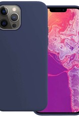 BASEY. Hoes Geschikt voor iPhone 13 Pro Hoesje Siliconen Back Cover Case - Hoesje Geschikt voor iPhone 13 Pro Hoes Cover Hoesje - Donkerblauw