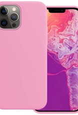 BASEY. Hoes Geschikt voor iPhone 13 Pro Hoesje Siliconen Back Cover Case - Hoesje Geschikt voor iPhone 13 Pro Hoes Cover Hoesje - Lichtroze