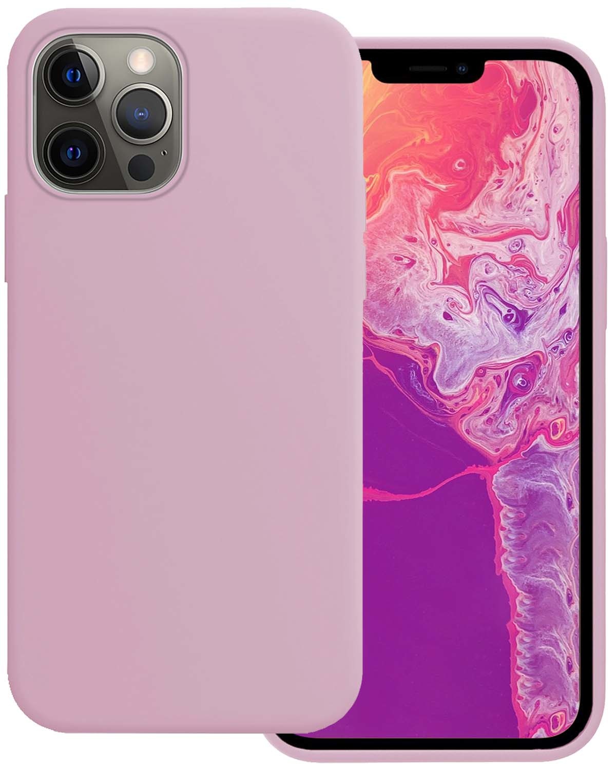 BASEY. Hoes Geschikt voor iPhone 13 Pro Hoesje Siliconen Back Cover Case - Hoesje Geschikt voor iPhone 13 Pro Hoes Cover Hoesje - Lila