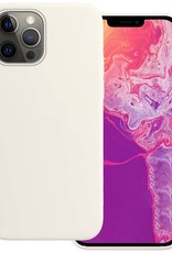 BASEY. Hoes Geschikt voor iPhone 13 Pro Hoesje Siliconen Back Cover Case - Hoesje Geschikt voor iPhone 13 Pro Hoes Cover Hoesje - Wit