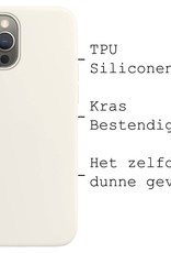 BASEY. Hoes Geschikt voor iPhone 13 Pro Hoesje Siliconen Back Cover Case - Hoesje Geschikt voor iPhone 13 Pro Hoes Cover Hoesje - Wit