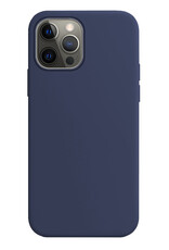 BASEY. Hoes Geschikt voor iPhone 13 Pro Max Hoesje Siliconen Back Cover Case - Hoesje Geschikt voor iPhone 13 Pro Max Hoes Cover Hoesje - Donkerblauw