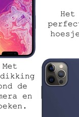 BASEY. Hoes Geschikt voor iPhone 13 Pro Max Hoesje Siliconen Back Cover Case - Hoesje Geschikt voor iPhone 13 Pro Max Hoes Cover Hoesje - Donkerblauw