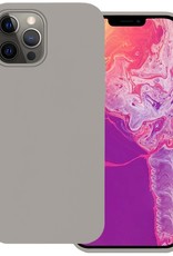 BASEY. Hoes Geschikt voor iPhone 13 Pro Max Hoesje Siliconen Back Cover Case - Hoesje Geschikt voor iPhone 13 Pro Max Hoes Cover Hoesje - Grijs