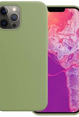 BASEY. Hoes Geschikt voor iPhone 13 Pro Max Hoesje Siliconen Back Cover Case - Hoesje Geschikt voor iPhone 13 Pro Max Hoes Cover Hoesje - Groen