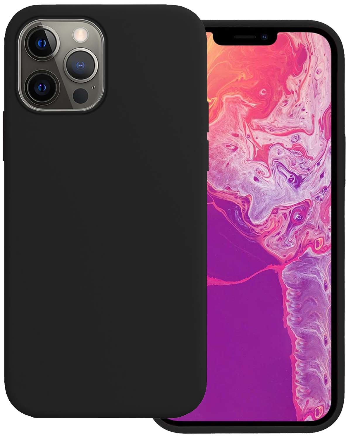 BASEY. Hoes Geschikt voor iPhone 13 Pro Max Hoesje Siliconen Back Cover Case - Hoesje Geschikt voor iPhone 13 Pro Max Hoes Cover Hoesje - Zwart