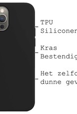 BASEY. Hoes Geschikt voor iPhone 13 Pro Max Hoesje Siliconen Back Cover Case - Hoesje Geschikt voor iPhone 13 Pro Max Hoes Cover Hoesje - Zwart