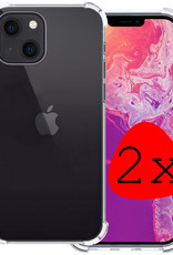 BASEY. Hoes Geschikt voor iPhone 13 Mini Hoesje Shock Proof Case Hoes Siliconen - Hoesje Geschikt voor iPhone 13 Mini Hoes Cover Shockproof - Transparant - 2 Stuks