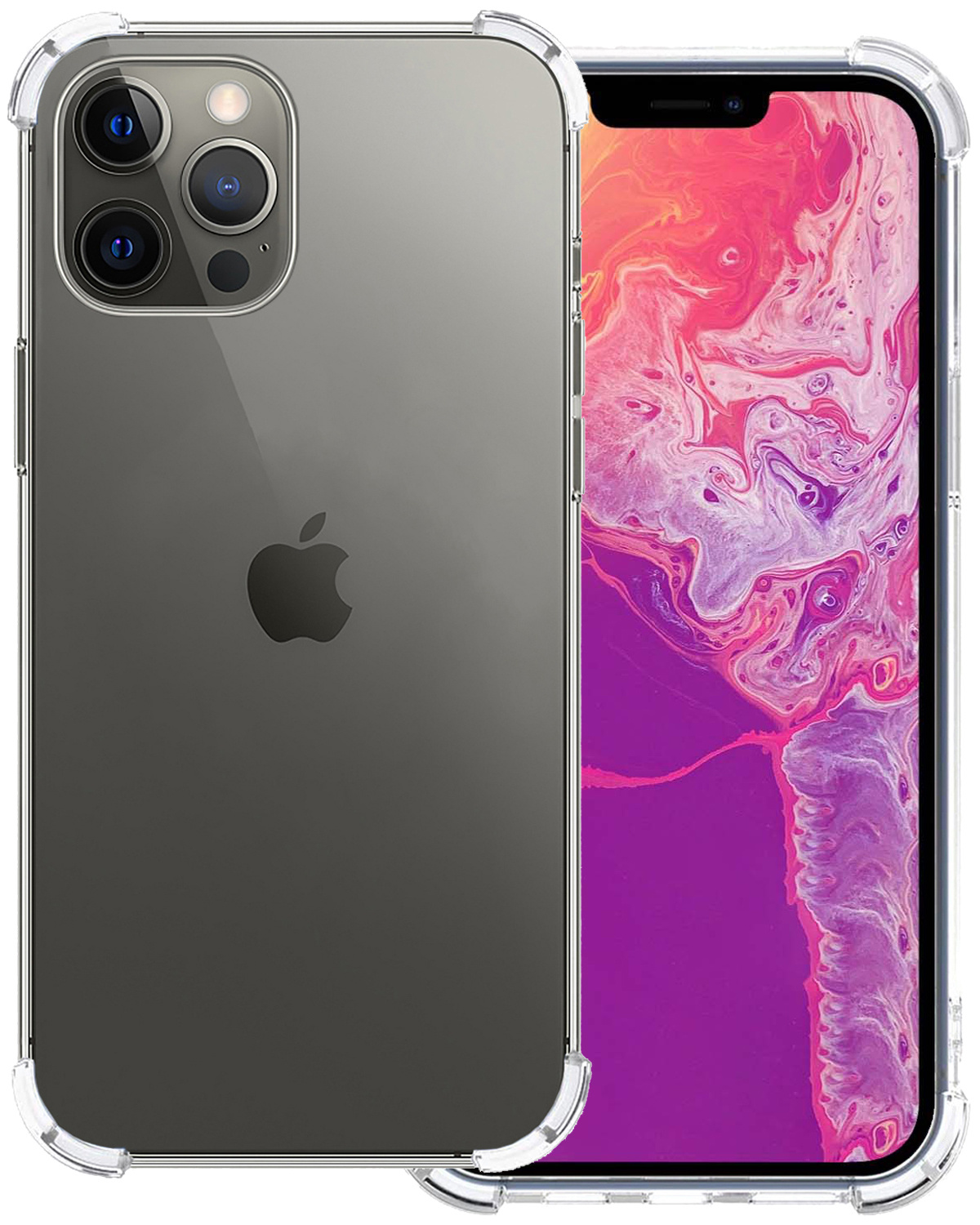 BASEY. Hoes Geschikt voor iPhone 13 Pro Hoesje Shock Proof Case Hoes Siliconen - Hoesje Geschikt voor iPhone 13 Pro Hoes Cover Shockproof - Transparant