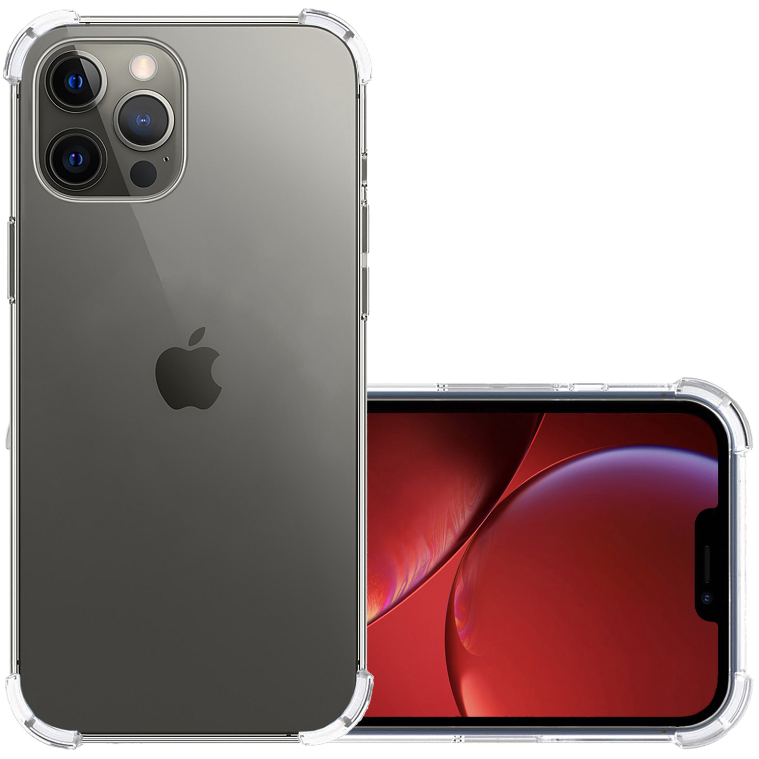 NoXx Hoes Geschikt voor iPhone 13 Pro Hoesje Siliconen Cover Shock Proof Back Case Shockproof Hoes - Transparant