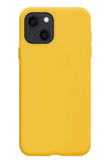 BASEY. Hoes Geschikt voor iPhone 13 Mini Hoesje Siliconen Back Cover Case Met Screenprotector - Hoesje Geschikt voor iPhone 13 Mini Hoes Cover Hoesje - Geel