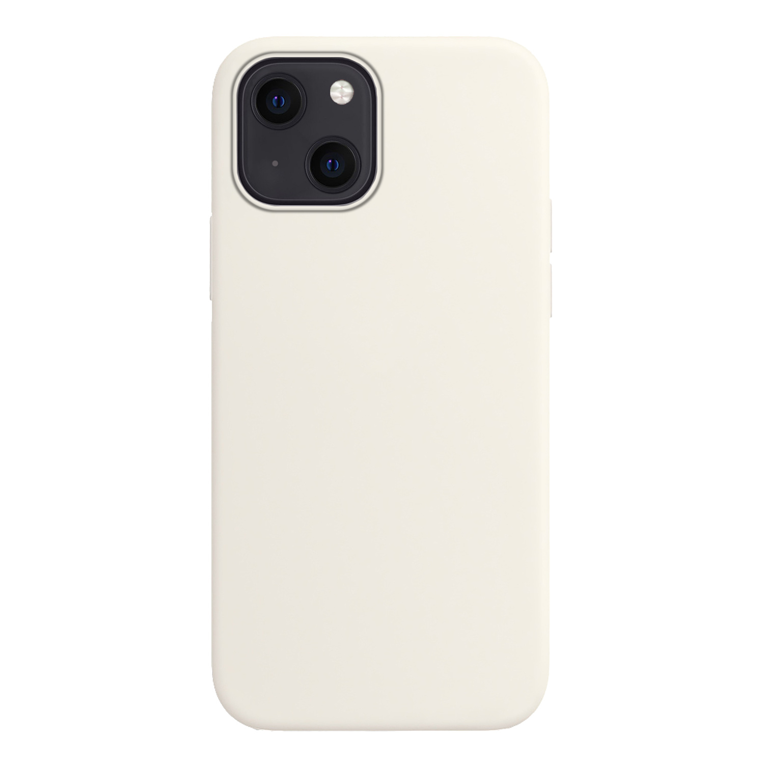 BASEY. Hoes Geschikt voor iPhone 13 Mini Hoesje Siliconen Back Cover Case Met Screenprotector - Hoesje Geschikt voor iPhone 13 Mini Hoes Cover Hoesje - Wit