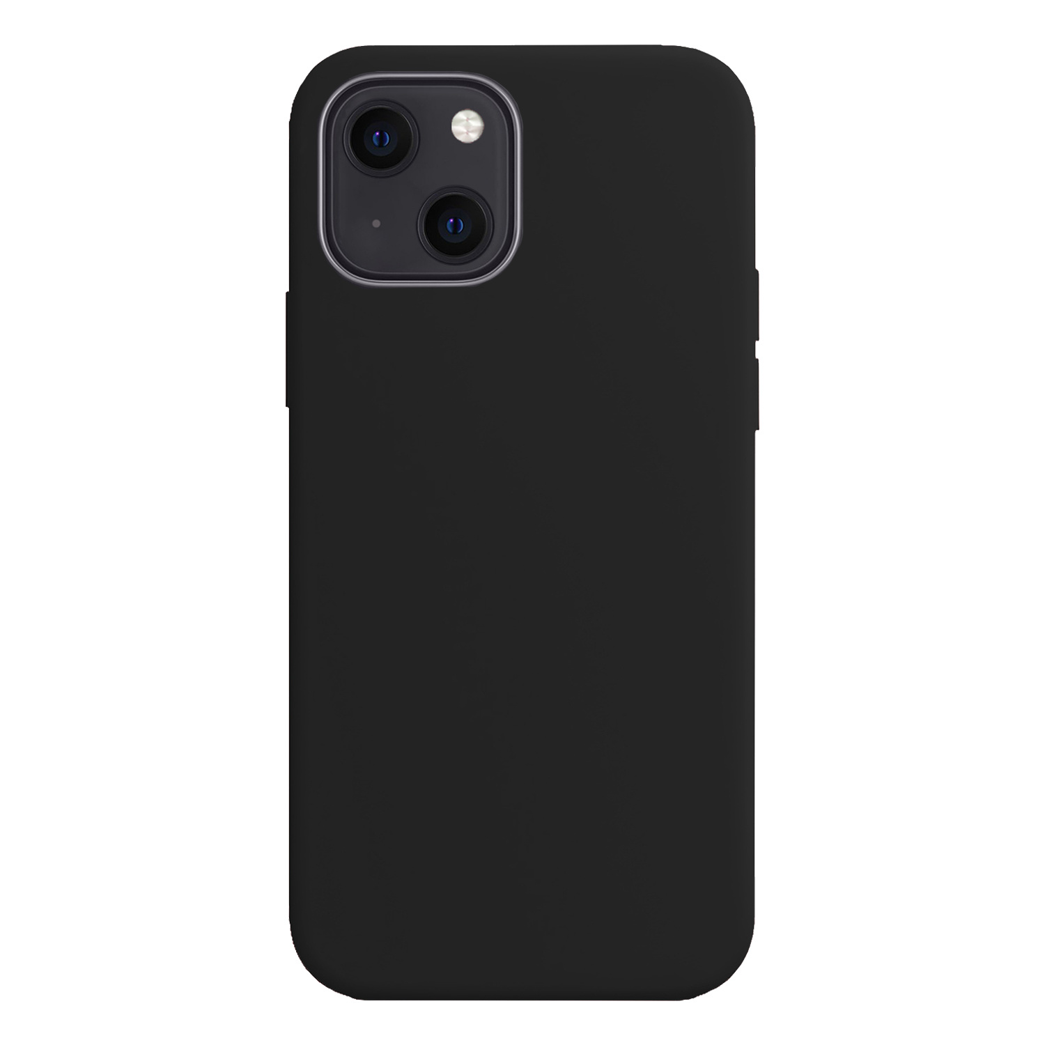 BASEY. Hoes Geschikt voor iPhone 13 Mini Hoesje Siliconen Back Cover Case Met Screenprotector - Hoesje Geschikt voor iPhone 13 Mini Hoes Cover Hoesje - Zwart