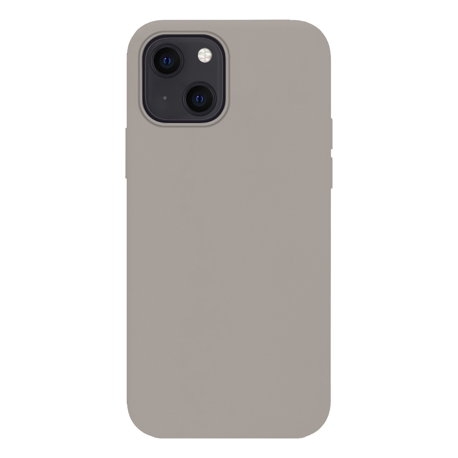 BASEY. Hoes Geschikt voor iPhone 13 Hoesje Siliconen Back Cover Case Met Screenprotector - Hoesje Geschikt voor iPhone 13 Hoes Cover Hoesje - Grijs