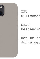 BASEY. Hoes Geschikt voor iPhone 13 Hoesje Siliconen Back Cover Case Met Screenprotector - Hoesje Geschikt voor iPhone 13 Hoes Cover Hoesje - Grijs