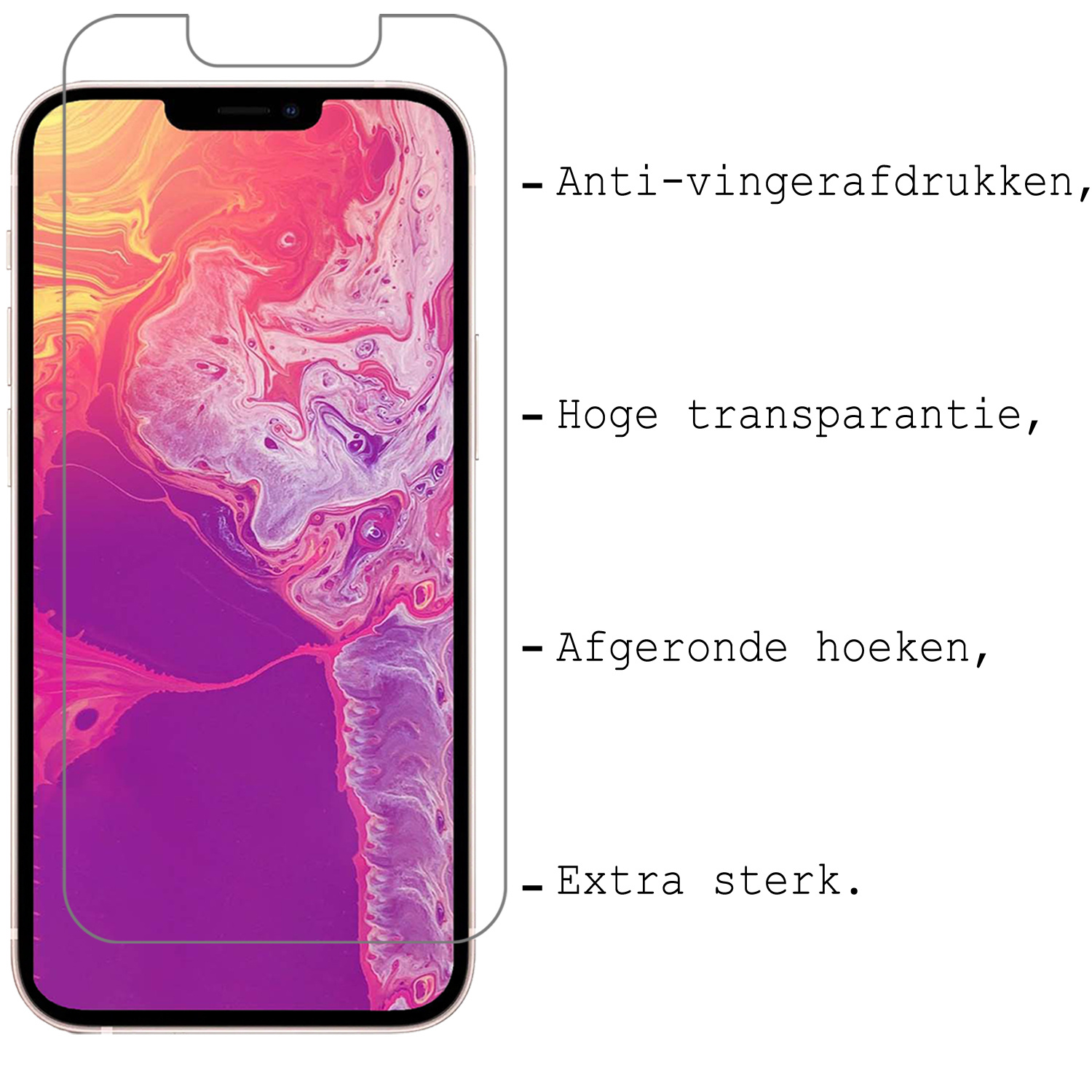 BASEY. Hoes Geschikt voor iPhone 13 Hoesje Siliconen Back Cover Case Met Screenprotector - Hoesje Geschikt voor iPhone 13 Hoes Cover Hoesje - Grijs