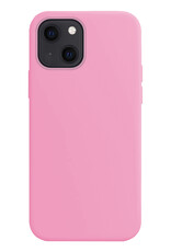 BASEY. Hoes Geschikt voor iPhone 13 Hoesje Siliconen Back Cover Case Met Screenprotector - Hoesje Geschikt voor iPhone 13 Hoes Cover Hoesje - Lichtroze