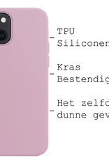 BASEY. Hoes Geschikt voor iPhone 13 Hoesje Siliconen Back Cover Case Met Screenprotector - Hoesje Geschikt voor iPhone 13 Hoes Cover Hoesje - Lila