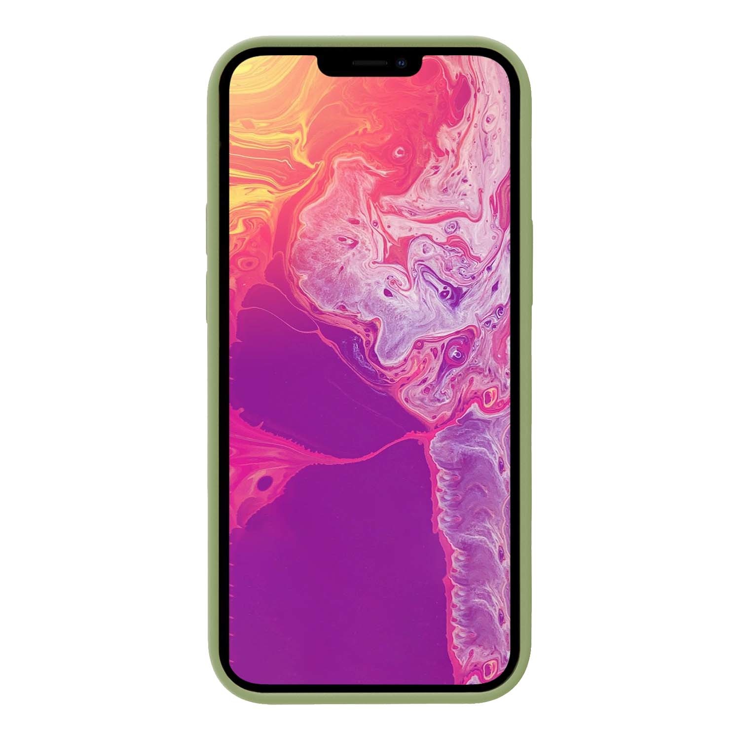BASEY. Hoes Geschikt voor iPhone 13 Pro Max Hoesje Siliconen Back Cover Case Met Screenprotector - Hoesje Geschikt voor iPhone 13 Pro Max Hoes Cover Hoesje - Groen