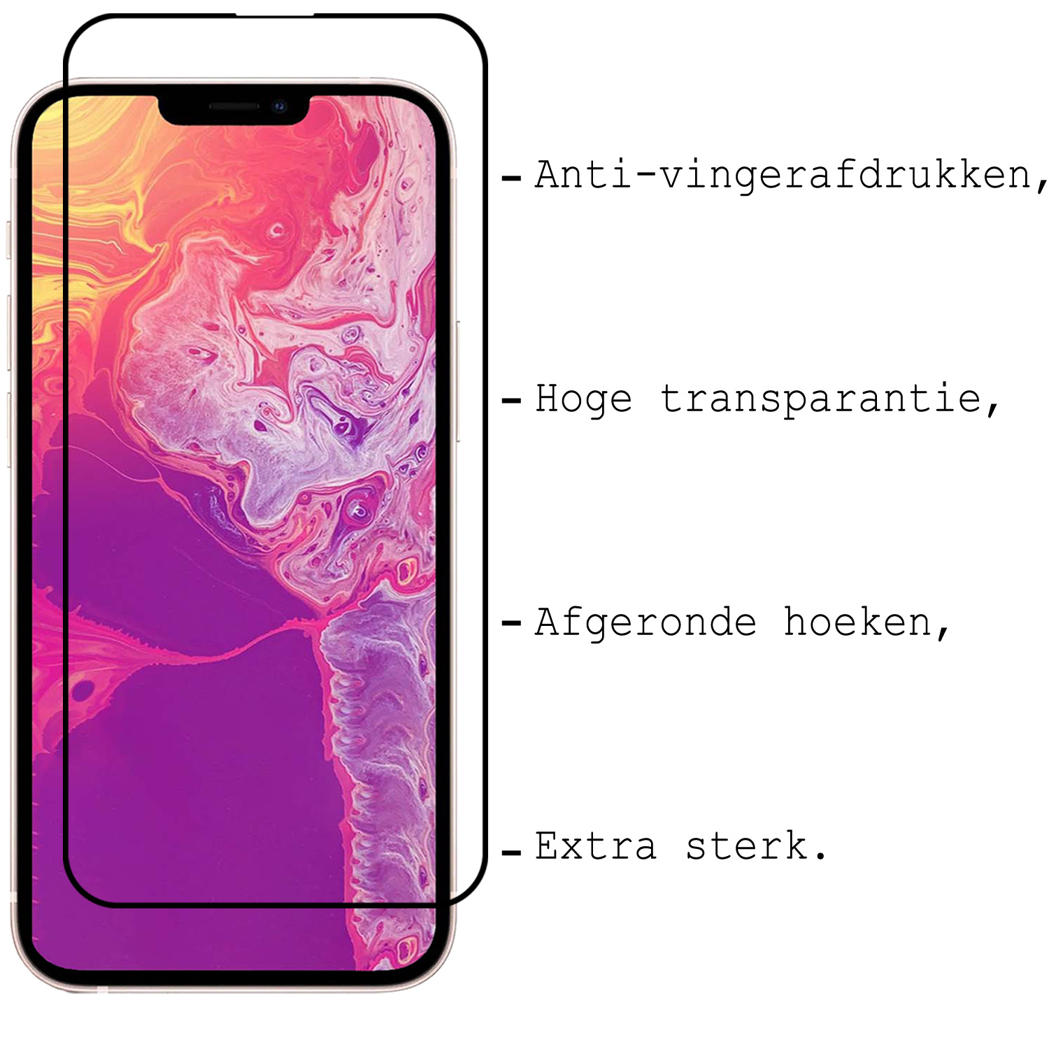 BASEY. Screenprotector Geschikt voor iPhone 13 Screenprotector Beschermglas Full Cover - Screenprotector Geschikt voor iPhone 13 Screen Protector Full Cover