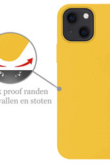 Nomfy Hoesje Geschikt voor iPhone 13 Mini Hoesje Siliconen Cover Case Met Screenprotector - Hoes Geschikt voor iPhone 13 Mini Hoes Back Case - Geel