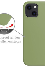 Nomfy Hoesje Geschikt voor iPhone 13 Mini Hoesje Siliconen Cover Case Met Screenprotector - Hoes Geschikt voor iPhone 13 Mini Hoes Back Case - Groen