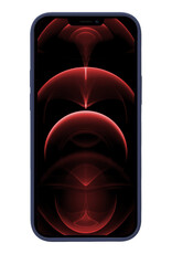 Nomfy Hoesje Geschikt voor iPhone 13 Hoesje Siliconen Cover Case Met Screenprotector - Hoes Geschikt voor iPhone 13 Hoes Back Case - Donkerblauw