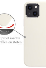 Nomfy Hoesje Geschikt voor iPhone 13 Hoesje Siliconen Cover Case Met Screenprotector - Hoes Geschikt voor iPhone 13 Hoes Back Case - Wit