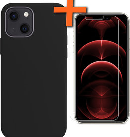 Nomfy Nomfy iPhone 13 Hoesje Siliconen Met Screenprotector - Zwart