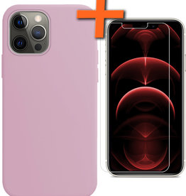 Nomfy Nomfy iPhone 13 Pro Hoesje Siliconen Met Screenprotector - Lila