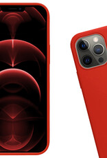 Nomfy Hoesje Geschikt voor iPhone 13 Pro Hoesje Siliconen Cover Case Met Screenprotector - Hoes Geschikt voor iPhone 13 Pro Hoes Back Case - Rood