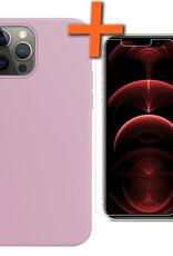 Nomfy Hoesje Geschikt voor iPhone 13 Pro Max Hoesje Siliconen Cover Case Met Screenprotector - Hoes Geschikt voor iPhone 13 Pro Max Hoes Back Case - Lila