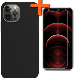 Nomfy Nomfy iPhone 13 Pro Max Hoesje Siliconen Met Screenprotector - Zwart