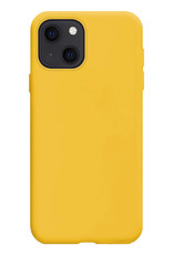 BASEY. Hoes Geschikt voor iPhone 13 Mini Hoesje Siliconen Back Cover Case Met 2x Screenprotector - Hoesje Geschikt voor iPhone 13 Mini Hoes Cover Hoesje - Geel