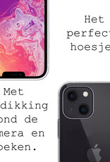 BASEY. Hoes Geschikt voor iPhone 13 Mini Hoesje Siliconen Back Cover Case Met 2x Screenprotector - Hoesje Geschikt voor iPhone 13 Mini Hoes Cover Hoesje - Transparant