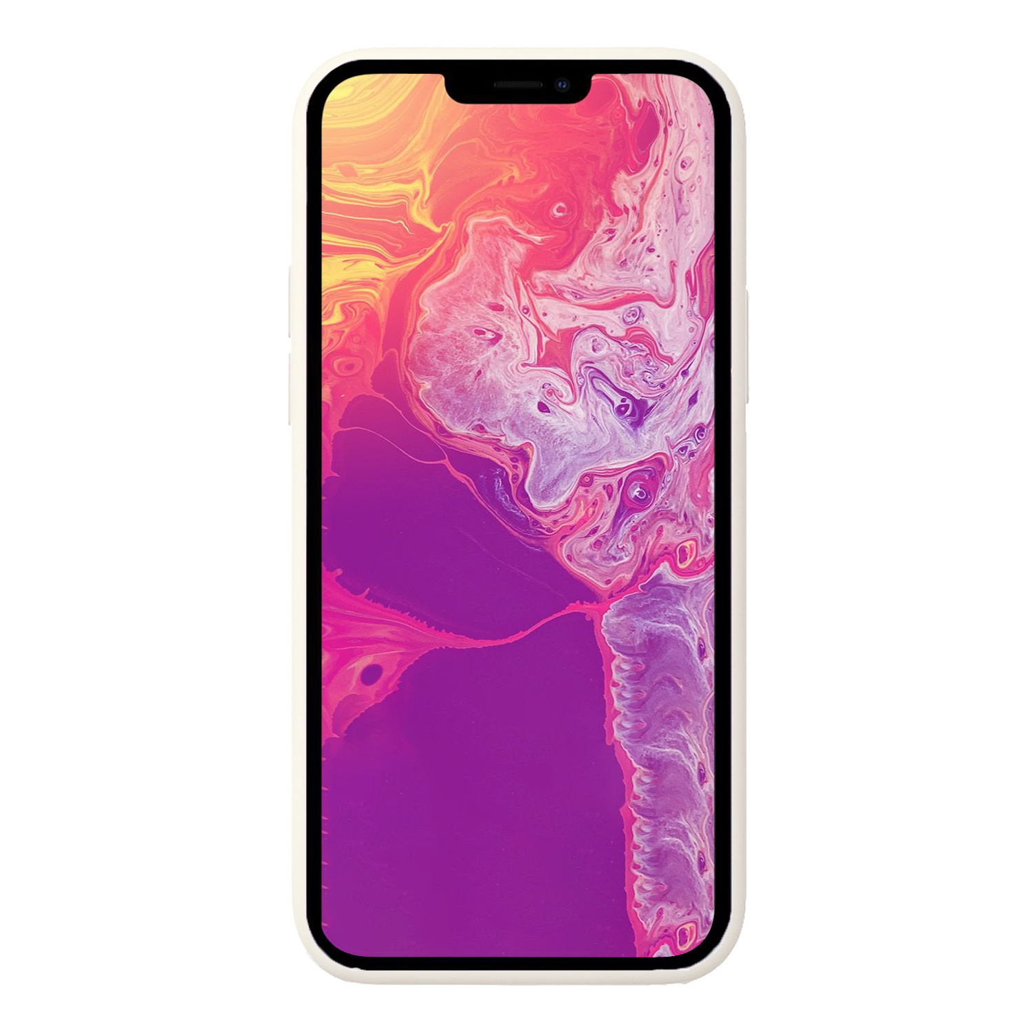 BASEY. Hoes Geschikt voor iPhone 13 Hoesje Siliconen Back Cover Case Met 2x Screenprotector - Hoesje Geschikt voor iPhone 13 Hoes Cover Hoesje - Wit