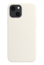 BASEY. Hoes Geschikt voor iPhone 13 Hoesje Siliconen Back Cover Case Met 2x Screenprotector - Hoesje Geschikt voor iPhone 13 Hoes Cover Hoesje - Wit