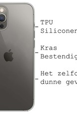 BASEY. Hoes Geschikt voor iPhone 13 Pro Hoesje Siliconen Back Cover Case Met 2x Screenprotector - Hoesje Geschikt voor iPhone 13 Pro Hoes Cover Hoesje - Transparant