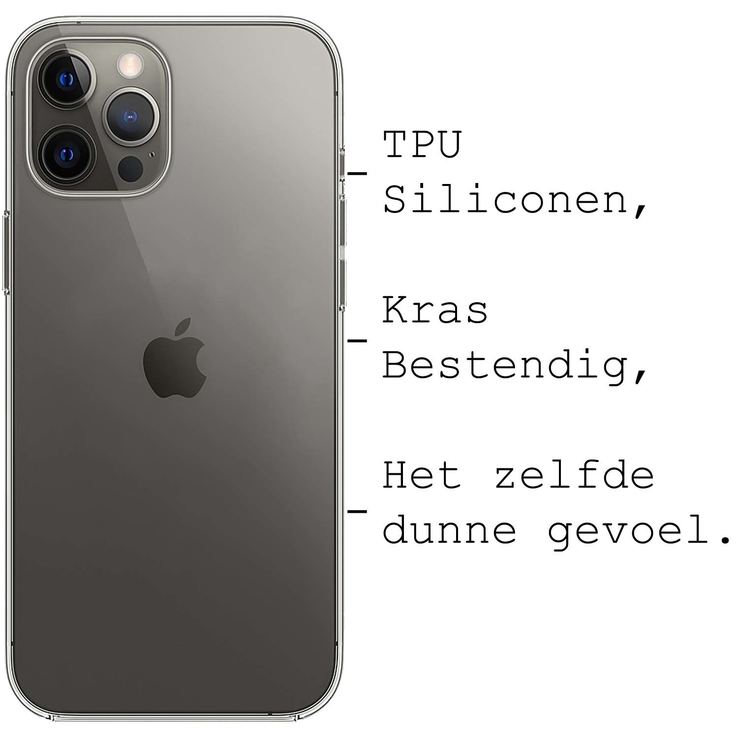 BASEY. Hoes Geschikt voor iPhone 13 Pro Max Hoesje Siliconen Back Cover Case Met 2x Screenprotector - Hoesje Geschikt voor iPhone 13 Pro Max Hoes Cover Hoesje - Transparant