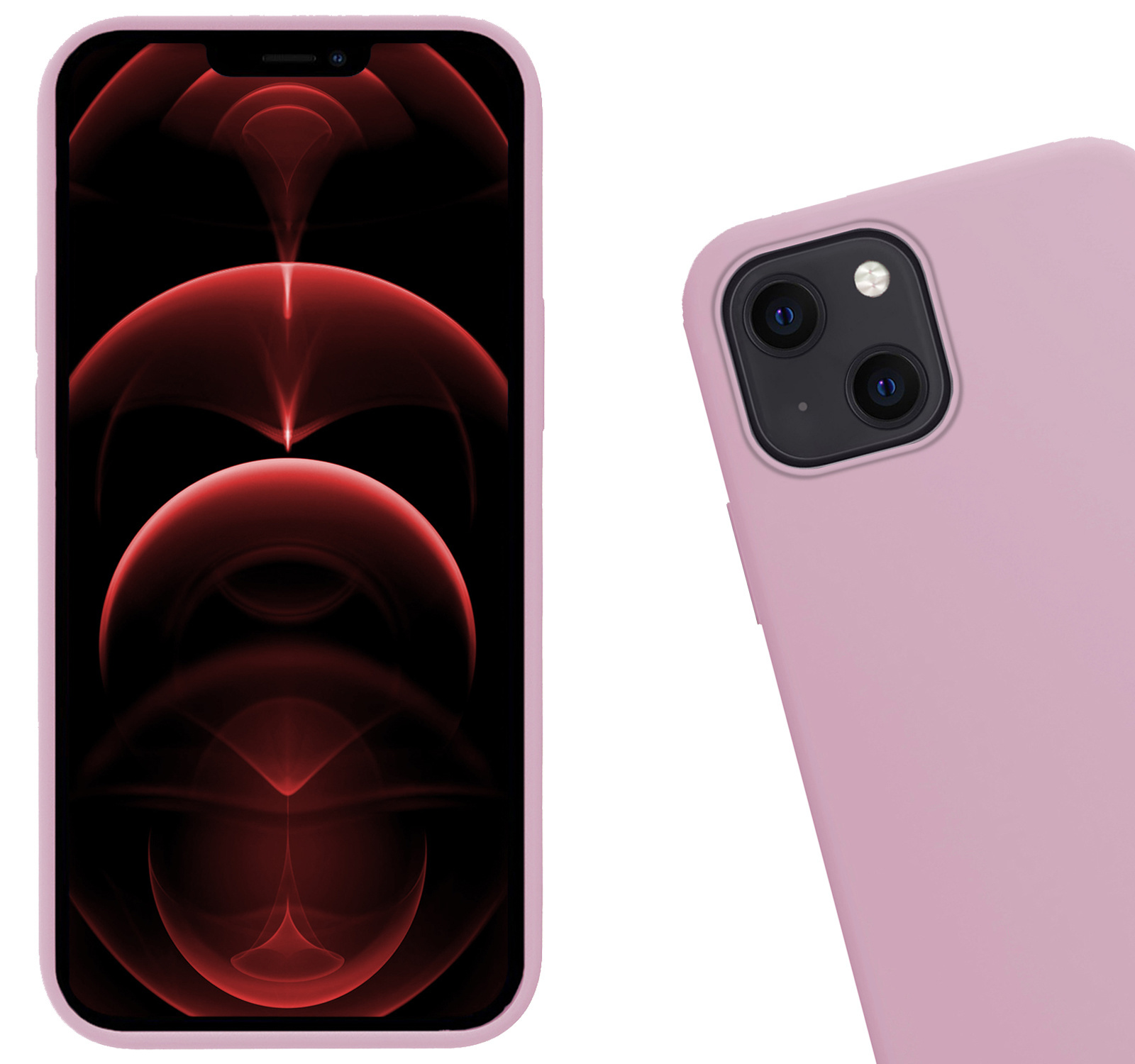 Nomfy Hoesje Geschikt voor iPhone 13 Mini Hoesje Siliconen Cover Case Met 2x Screenprotector - Hoes Geschikt voor iPhone 13 Mini Hoes Back Case - Lila